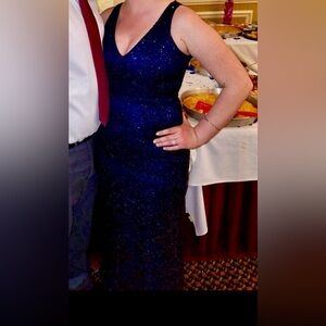 Minuet Long navy blue dress